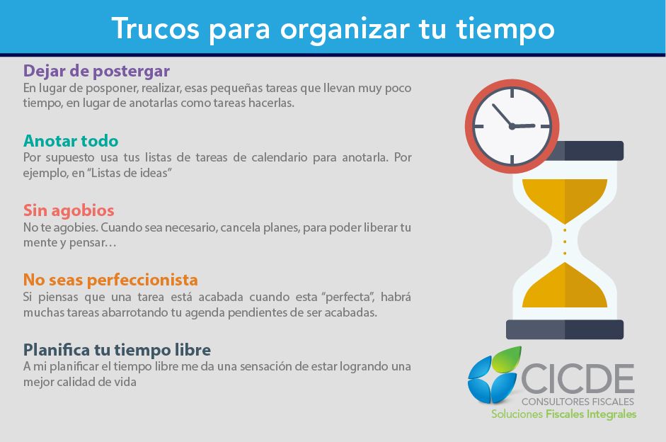 Trucos para organizar el tiempo